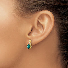 14K Created Alexandrite and Diamond Earrings