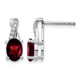 14k White Gold Garnet and Diamond Earrings - 3