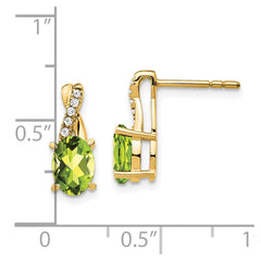 14K Peridot and Diamond Earrings