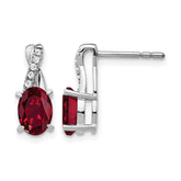 14k White Gold Ruby and Diamond Earrings - 4