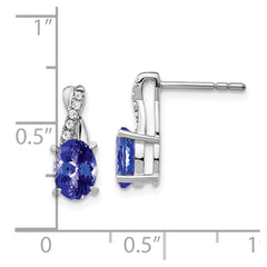 14k White Gold Tanzanite and Diamond Earrings