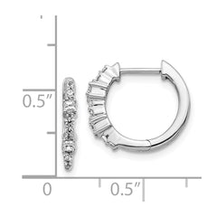 14k White Gold Diamond Hinged Hoop Earrings - 31