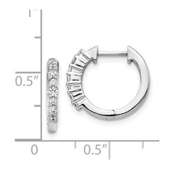 14k White Gold Diamond Hinged Hoop Earrings - 55