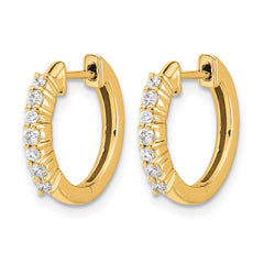 14k Diamond Hinged Hoop Earrings - 34