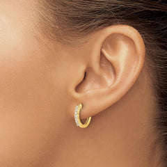 14k Diamond Hinged Hoop Earrings - 34