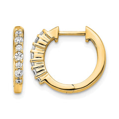 14k Diamond Hinged Hoop Earrings - 34