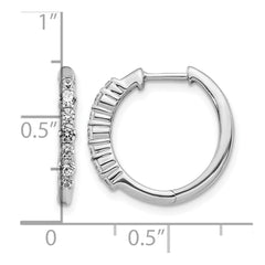 14k White Gold Diamond Hinged Hoop Earrings - 60