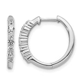 14k White Gold Diamond Hinged Hoop Earrings - 60