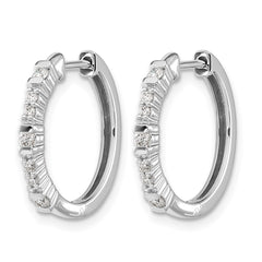 14k White Gold Diamond Hinged Hoop Earrings - 64