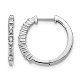14k White Gold Diamond Hinged Hoop Earrings - 64