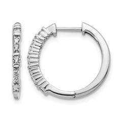 14k White Gold Diamond Hinged Hoop Earrings - 64