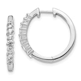 14k White Gold Diamond Hinged Hoop Earrings - 33