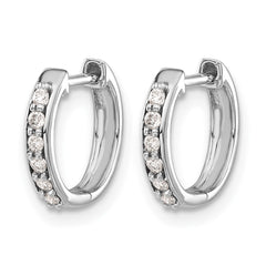 14k White Gold Diamond Hinged Hoop Earrings - 62