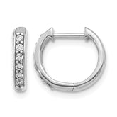 14k White Gold Diamond Hinged Hoop Earrings - 62