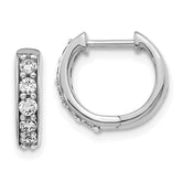14k White Gold Diamond Hinged Hoop Earrings - 34