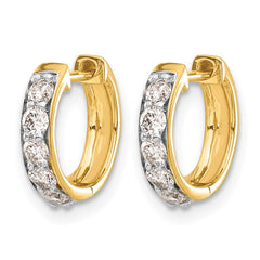 14k Diamond Hinged Hoop Earrings - 38