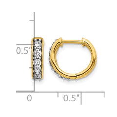14k Diamond Hinged Hoop Earrings - 38
