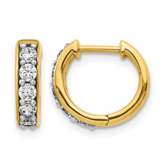 14k Diamond Hinged Hoop Earrings - 38