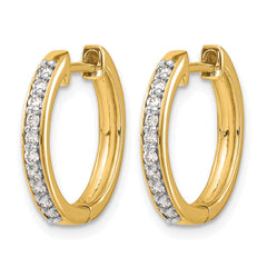 14k Diamond Hinged Hoop Earrings - 35