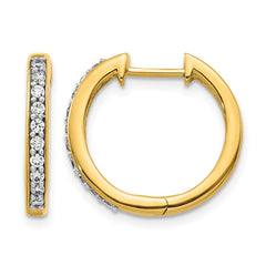 14k Diamond Hinged Hoop Earrings - 35