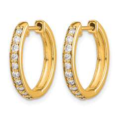 14k Diamond Hinged Hoop Earrings - 39
