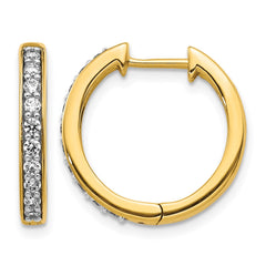 14k Diamond Hinged Hoop Earrings - 39