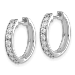 14k White Gold Diamond Hinged Hoop Earrings - 36