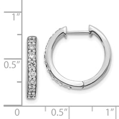 14k White Gold Diamond Hinged Hoop Earrings - 36