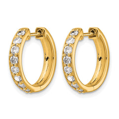 14k Diamond Hinged Hoop Earrings - 40