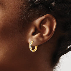 14k Diamond Hinged Hoop Earrings - 40