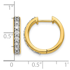 14k Diamond Hinged Hoop Earrings - 40