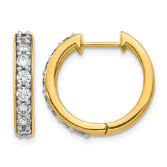14k Diamond Hinged Hoop Earrings - 40