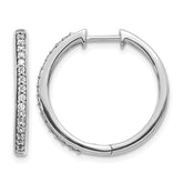 14k White Gold Diamond Hinged Hoop Earrings - 63