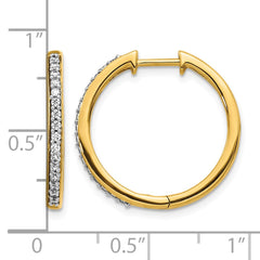 14k Diamond Hinged Hoop Earrings - 41