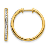 14k Diamond Hinged Hoop Earrings - 41