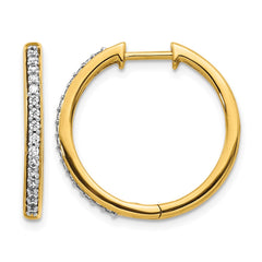 14k Diamond Hinged Hoop Earrings - 41