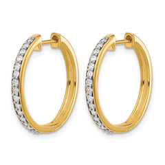 14k Diamond Hinged Hoop Earrings - 42