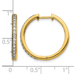 14k Diamond Hinged Hoop Earrings - 42