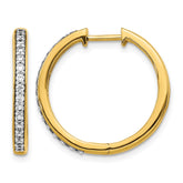 14k Diamond Hinged Hoop Earrings - 42
