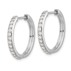 14k White Gold Diamond Hinged Hoop Earrings - 38
