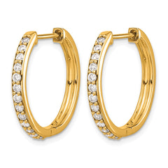 14k Diamond Hinged Hoop Earrings - 43
