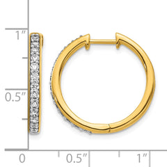 14k Diamond Hinged Hoop Earrings - 43