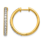 14k Diamond Hinged Hoop Earrings - 43