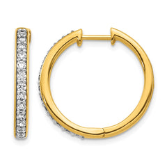 14k Diamond Hinged Hoop Earrings - 43