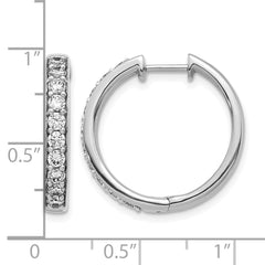 14k White Gold Diamond Hinged Hoop Earrings - 65