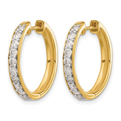 14k Diamond Hinged Hoop Earrings - 37