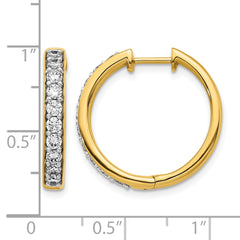 14k Diamond Hinged Hoop Earrings - 37