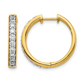 14k Diamond Hinged Hoop Earrings - 37
