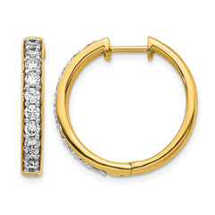 14k Diamond Hinged Hoop Earrings - 37