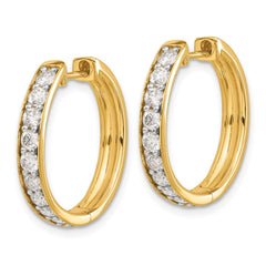 14k Diamond Hinged Hoop Earrings - 19